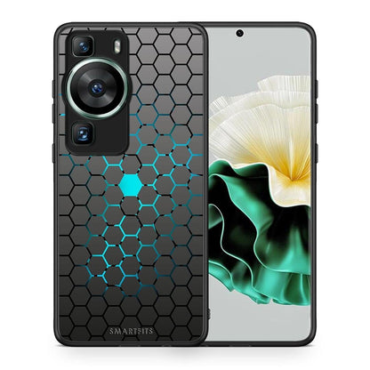 Θήκη Huawei P60 Geometric Hexagonal από τη Smartfits με σχέδιο στο πίσω μέρος και μαύρο περίβλημα | Huawei P60 Geometric Hexagonal Case with Colorful Back and Black Bezels