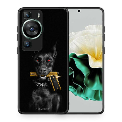 Θήκη Huawei P60 Golden Gun από τη Smartfits με σχέδιο στο πίσω μέρος και μαύρο περίβλημα | Huawei P60 Golden Gun Case with Colorful Back and Black Bezels