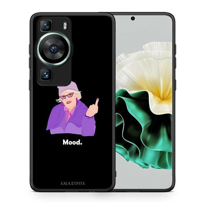 Θήκη Huawei P60 Grandma Mood Black από τη Smartfits με σχέδιο στο πίσω μέρος και μαύρο περίβλημα | Huawei P60 Grandma Mood Black Case with Colorful Back and Black Bezels