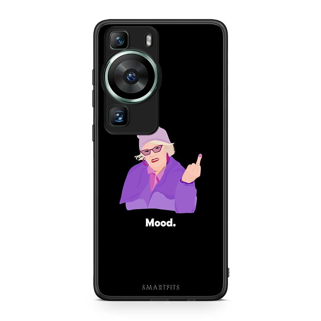 Θήκη Huawei P60 Grandma Mood Black από τη Smartfits με σχέδιο στο πίσω μέρος και μαύρο περίβλημα | Huawei P60 Grandma Mood Black Case with Colorful Back and Black Bezels