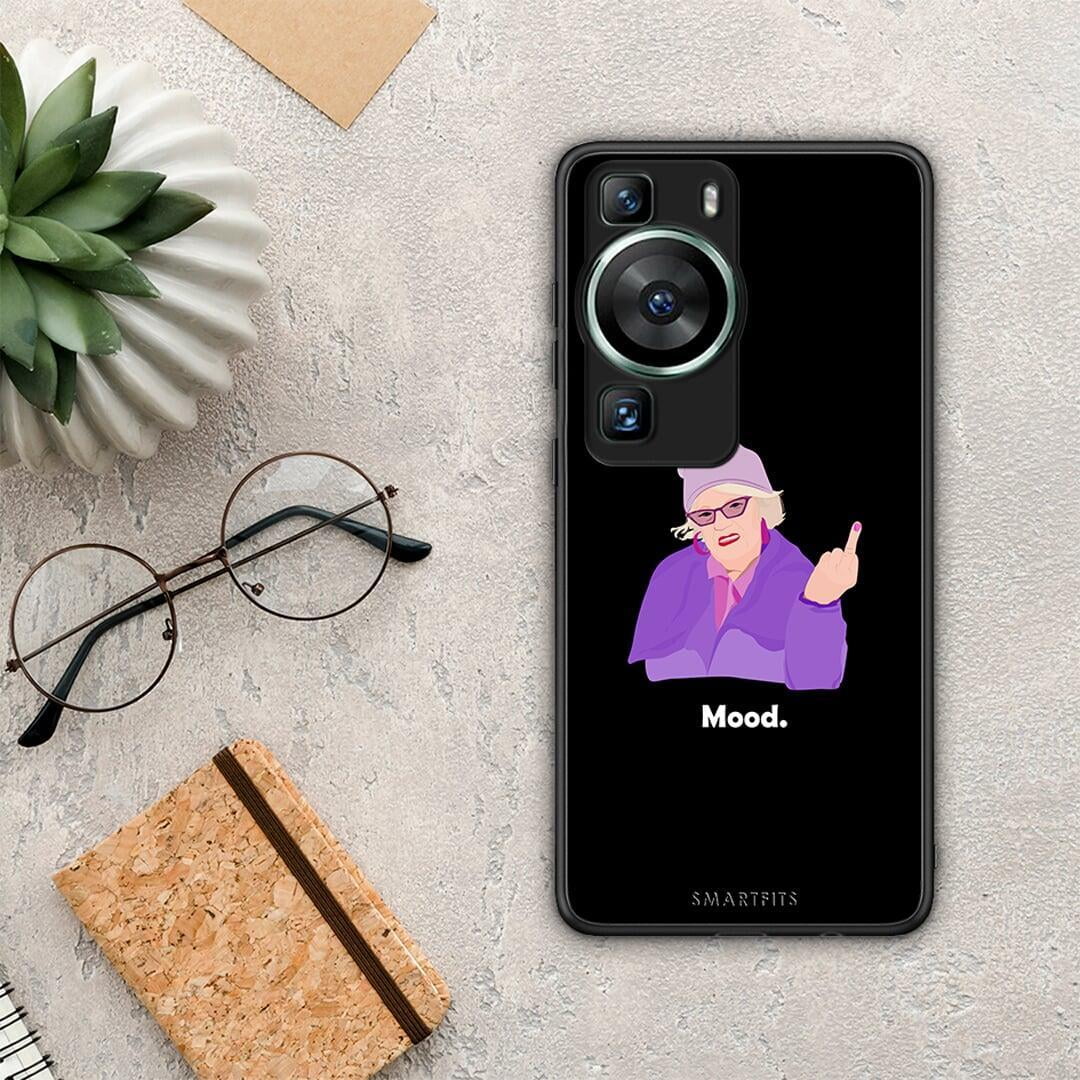 Θήκη Huawei P60 Grandma Mood Black από τη Smartfits με σχέδιο στο πίσω μέρος και μαύρο περίβλημα | Huawei P60 Grandma Mood Black Case with Colorful Back and Black Bezels