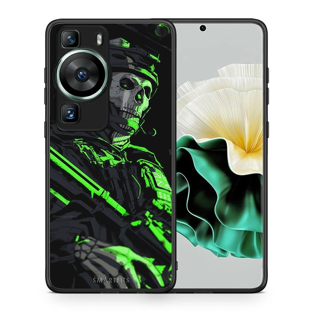 Θήκη Huawei P60 Green Soldier από τη Smartfits με σχέδιο στο πίσω μέρος και μαύρο περίβλημα | Huawei P60 Green Soldier Case with Colorful Back and Black Bezels