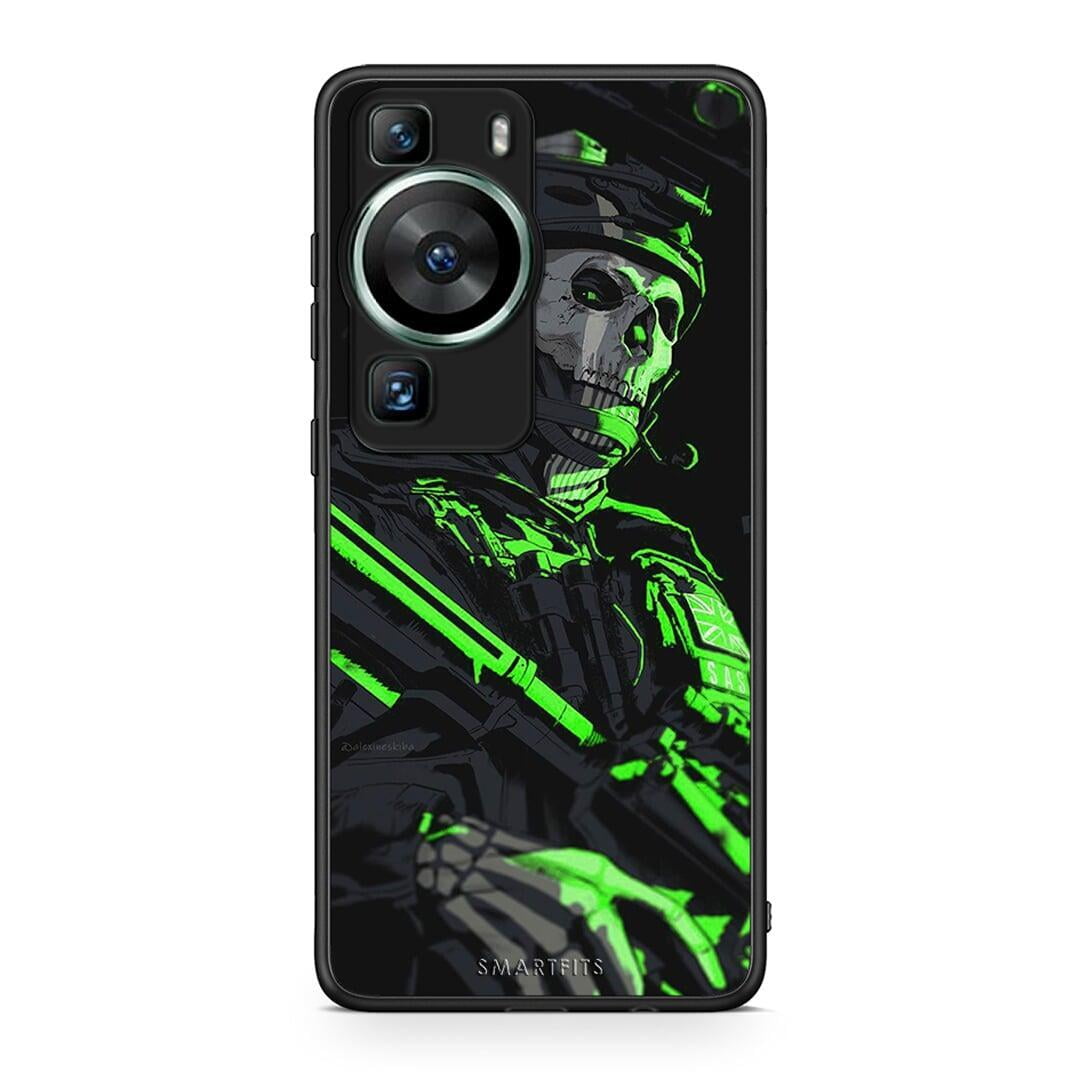 Θήκη Huawei P60 Green Soldier από τη Smartfits με σχέδιο στο πίσω μέρος και μαύρο περίβλημα | Huawei P60 Green Soldier Case with Colorful Back and Black Bezels