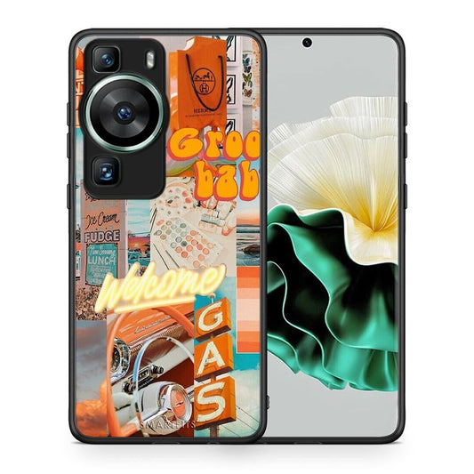 Θήκη Huawei P60 Groovy Babe από τη Smartfits με σχέδιο στο πίσω μέρος και μαύρο περίβλημα | Huawei P60 Groovy Babe Case with Colorful Back and Black Bezels