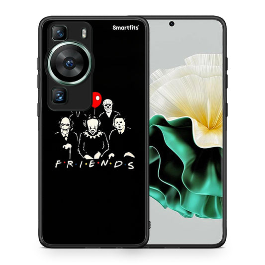 Θήκη Huawei P60 Halloween Friends από τη Smartfits με σχέδιο στο πίσω μέρος και μαύρο περίβλημα | Huawei P60 Halloween Friends Case with Colorful Back and Black Bezels