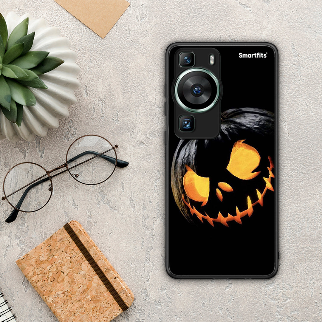 Θήκη Huawei P60 Halloween Scary Pumpkin από τη Smartfits με σχέδιο στο πίσω μέρος και μαύρο περίβλημα | Huawei P60 Halloween Scary Pumpkin Case with Colorful Back and Black Bezels