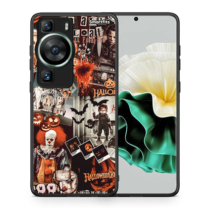 Θήκη Huawei P60 Halloween Spooky Season από τη Smartfits με σχέδιο στο πίσω μέρος και μαύρο περίβλημα | Huawei P60 Halloween Spooky Season Case with Colorful Back and Black Bezels