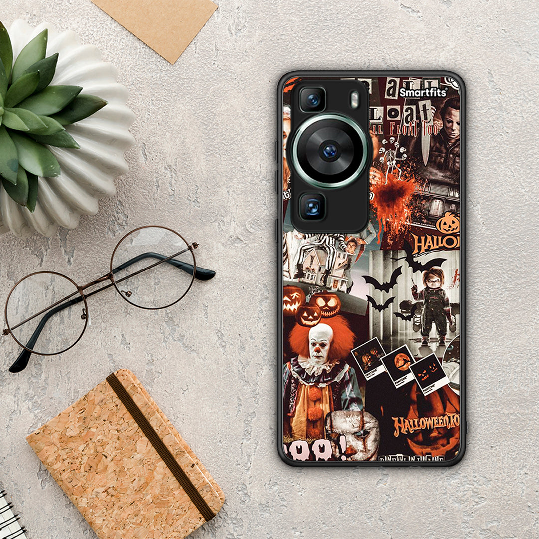 Θήκη Huawei P60 Halloween Spooky Season από τη Smartfits με σχέδιο στο πίσω μέρος και μαύρο περίβλημα | Huawei P60 Halloween Spooky Season Case with Colorful Back and Black Bezels