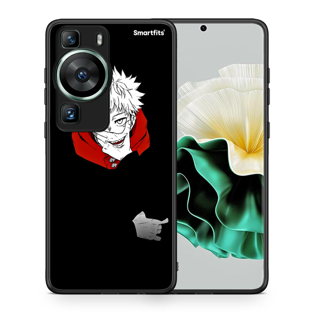 Θήκη Huawei P60 Itadori Anime από τη Smartfits με σχέδιο στο πίσω μέρος και μαύρο περίβλημα | Huawei P60 Itadori Anime Case with Colorful Back and Black Bezels