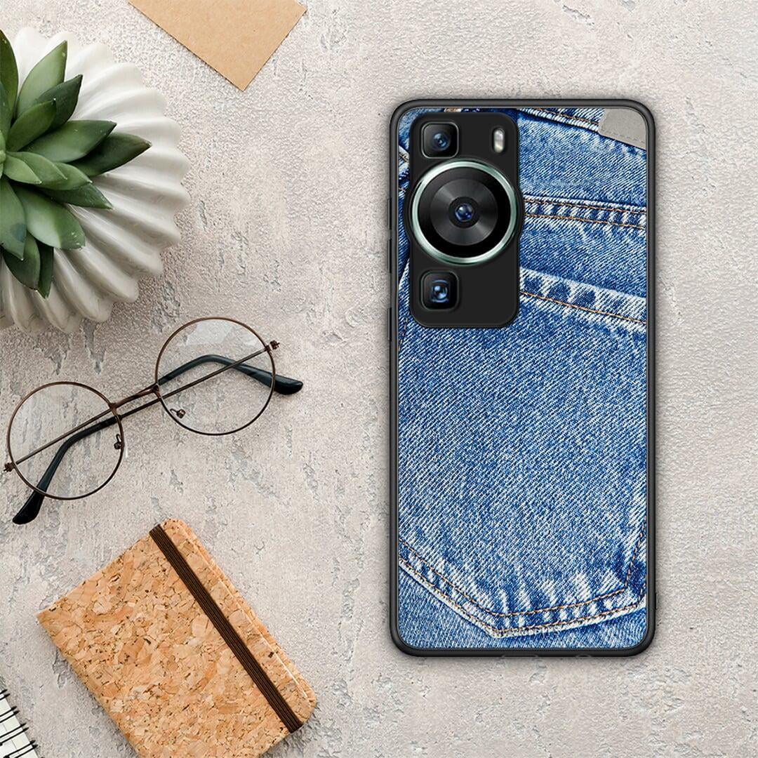 Θήκη Huawei P60 Jeans Pocket από τη Smartfits με σχέδιο στο πίσω μέρος και μαύρο περίβλημα | Huawei P60 Jeans Pocket Case with Colorful Back and Black Bezels