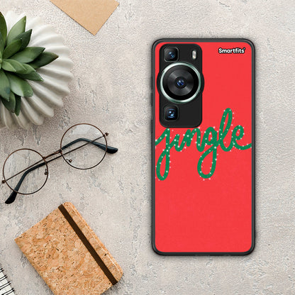 Θήκη Huawei P60 Jingle Xmas από τη Smartfits με σχέδιο στο πίσω μέρος και μαύρο περίβλημα | Huawei P60 Jingle Xmas Case with Colorful Back and Black Bezels