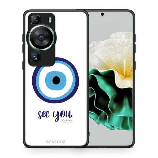 Θήκη Huawei P60 Karma Says από τη Smartfits με σχέδιο στο πίσω μέρος και μαύρο περίβλημα | Huawei P60 Karma Says Case with Colorful Back and Black Bezels