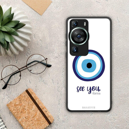 Θήκη Huawei P60 Karma Says από τη Smartfits με σχέδιο στο πίσω μέρος και μαύρο περίβλημα | Huawei P60 Karma Says Case with Colorful Back and Black Bezels