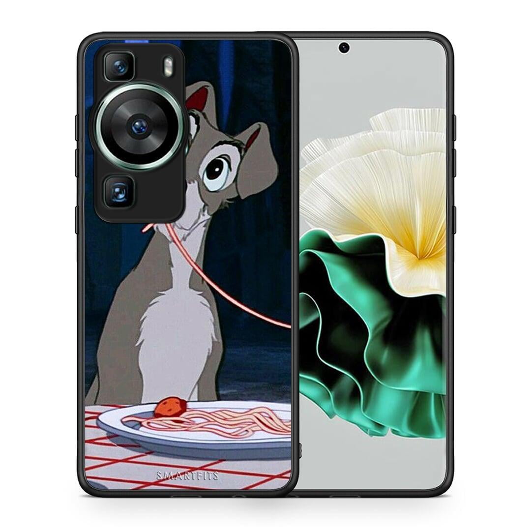 Θήκη Huawei P60 Lady And Tramp 1 από τη Smartfits με σχέδιο στο πίσω μέρος και μαύρο περίβλημα | Huawei P60 Lady And Tramp 1 Case with Colorful Back and Black Bezels
