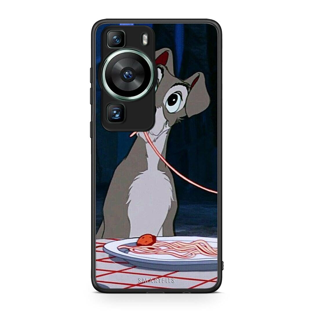 Θήκη Huawei P60 Lady And Tramp 1 από τη Smartfits με σχέδιο στο πίσω μέρος και μαύρο περίβλημα | Huawei P60 Lady And Tramp 1 Case with Colorful Back and Black Bezels