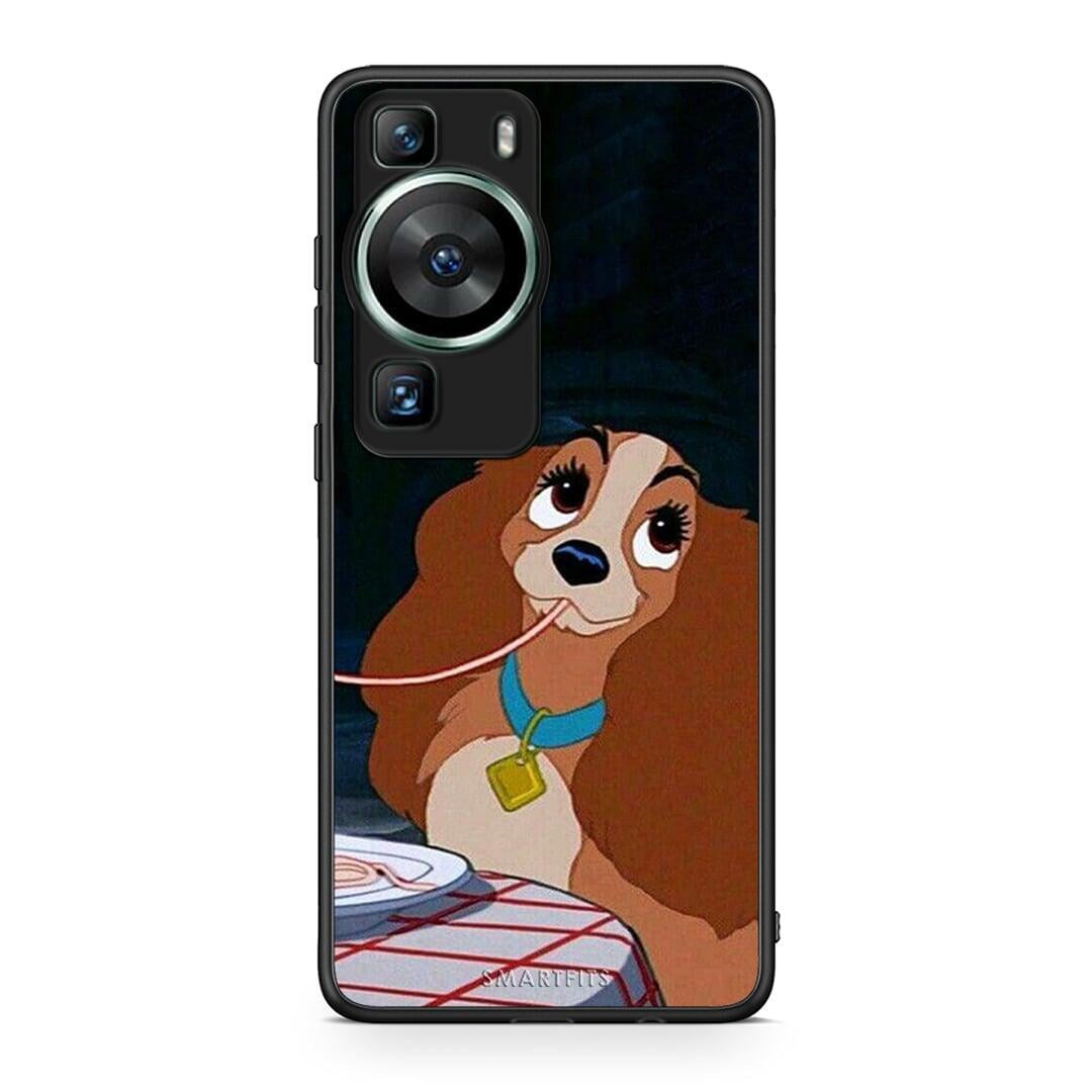 Θήκη Huawei P60 Lady And Tramp 2 από τη Smartfits με σχέδιο στο πίσω μέρος και μαύρο περίβλημα | Huawei P60 Lady And Tramp 2 Case with Colorful Back and Black Bezels
