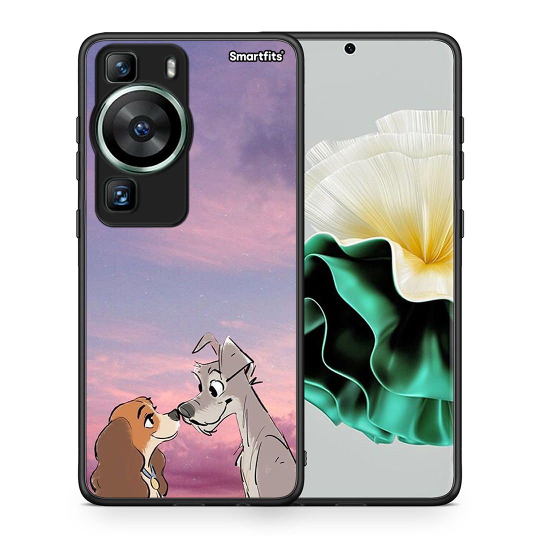 Θήκη Huawei P60 Lady And Tramp από τη Smartfits με σχέδιο στο πίσω μέρος και μαύρο περίβλημα | Huawei P60 Lady And Tramp Case with Colorful Back and Black Bezels