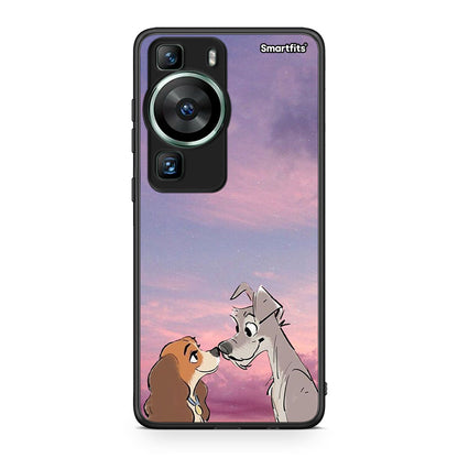 Θήκη Huawei P60 Lady And Tramp από τη Smartfits με σχέδιο στο πίσω μέρος και μαύρο περίβλημα | Huawei P60 Lady And Tramp Case with Colorful Back and Black Bezels