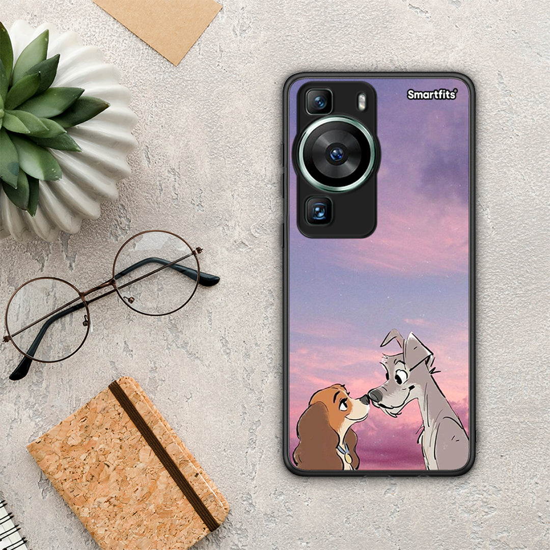 Θήκη Huawei P60 Lady And Tramp από τη Smartfits με σχέδιο στο πίσω μέρος και μαύρο περίβλημα | Huawei P60 Lady And Tramp Case with Colorful Back and Black Bezels