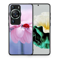 Thumbnail for Θήκη Huawei P60 Ladybug Flower από τη Smartfits με σχέδιο στο πίσω μέρος και μαύρο περίβλημα | Huawei P60 Ladybug Flower Case with Colorful Back and Black Bezels