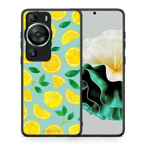 Θήκη Huawei P60 Lemons από τη Smartfits με σχέδιο στο πίσω μέρος και μαύρο περίβλημα | Huawei P60 Lemons Case with Colorful Back and Black Bezels