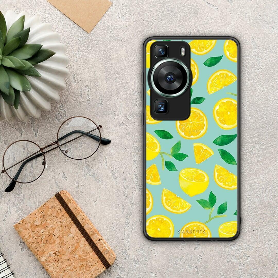 Θήκη Huawei P60 Lemons από τη Smartfits με σχέδιο στο πίσω μέρος και μαύρο περίβλημα | Huawei P60 Lemons Case with Colorful Back and Black Bezels