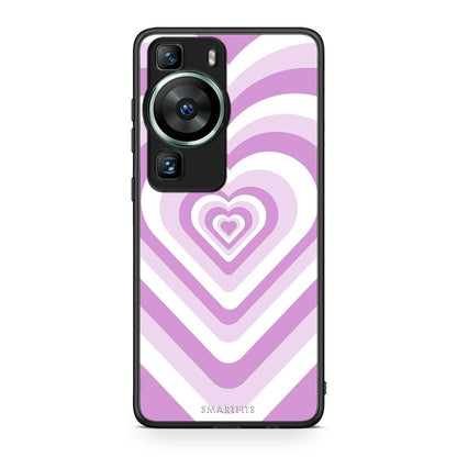 Θήκη Huawei P60 Lilac Hearts από τη Smartfits με σχέδιο στο πίσω μέρος και μαύρο περίβλημα | Huawei P60 Lilac Hearts Case with Colorful Back and Black Bezels