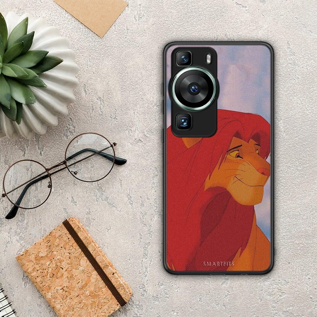 Θήκη Huawei P60 Lion Love 1 από τη Smartfits με σχέδιο στο πίσω μέρος και μαύρο περίβλημα | Huawei P60 Lion Love 1 Case with Colorful Back and Black Bezels