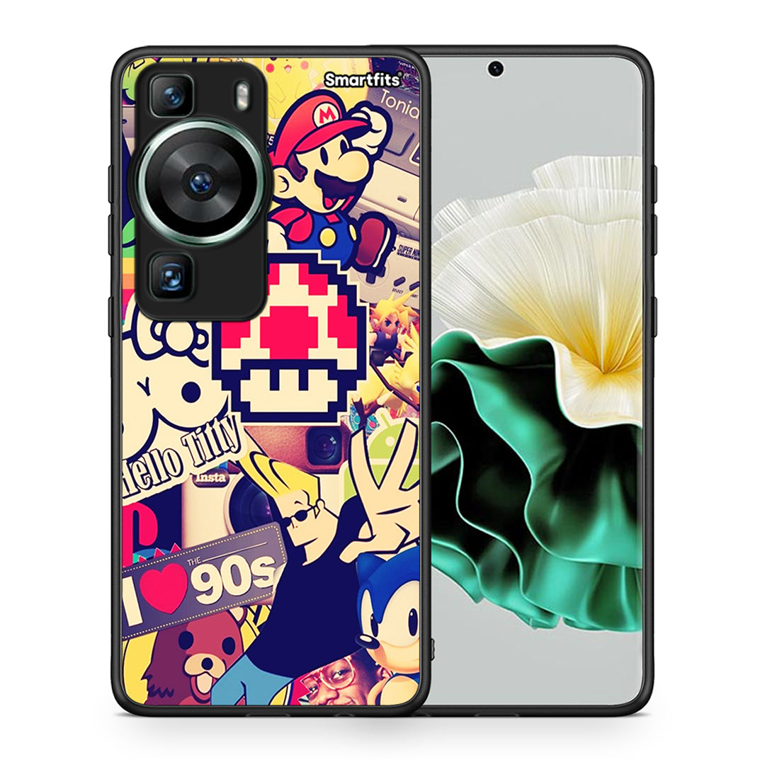 Θήκη Huawei P60 Love The 90s από τη Smartfits με σχέδιο στο πίσω μέρος και μαύρο περίβλημα | Huawei P60 Love The 90s Case with Colorful Back and Black Bezels