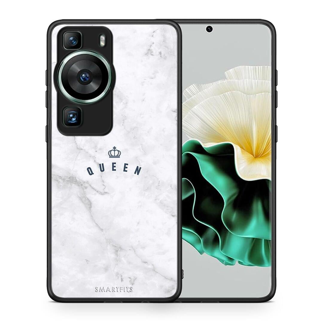 Θήκη Huawei P60 Marble Queen από τη Smartfits με σχέδιο στο πίσω μέρος και μαύρο περίβλημα | Huawei P60 Marble Queen Case with Colorful Back and Black Bezels