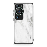 Thumbnail for Θήκη Huawei P60 Marble White από τη Smartfits με σχέδιο στο πίσω μέρος και μαύρο περίβλημα | Huawei P60 Marble White Case with Colorful Back and Black Bezels