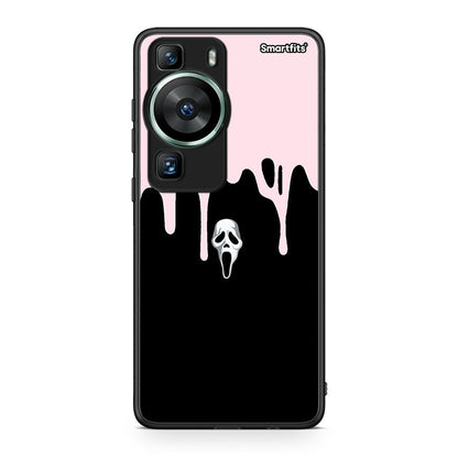 Θήκη Huawei P60 Melting Halloween Mask από τη Smartfits με σχέδιο στο πίσω μέρος και μαύρο περίβλημα | Huawei P60 Melting Halloween Mask Case with Colorful Back and Black Bezels