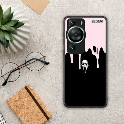 Θήκη Huawei P60 Melting Halloween Mask από τη Smartfits με σχέδιο στο πίσω μέρος και μαύρο περίβλημα | Huawei P60 Melting Halloween Mask Case with Colorful Back and Black Bezels