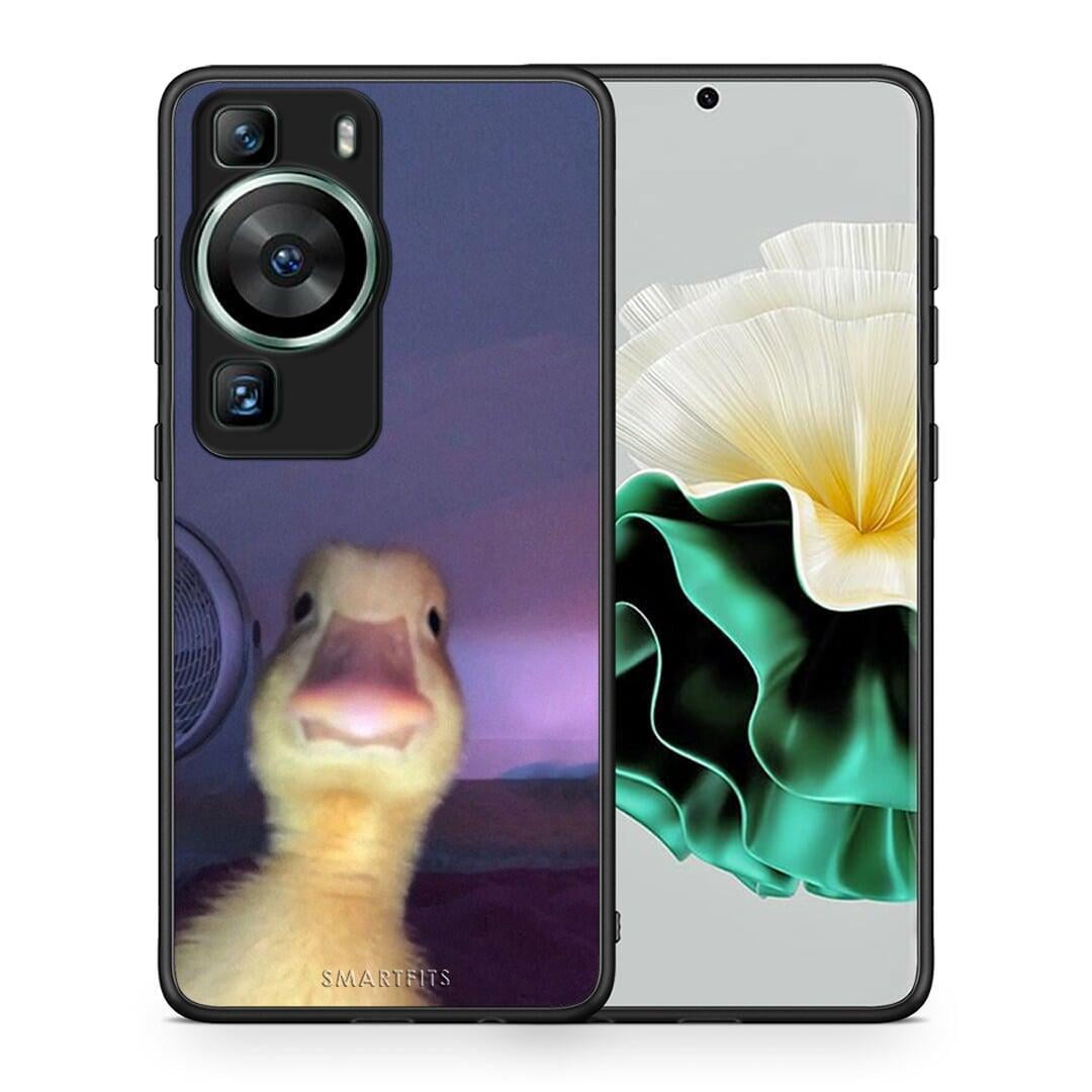 Θήκη Huawei P60 Meme Duck από τη Smartfits με σχέδιο στο πίσω μέρος και μαύρο περίβλημα | Huawei P60 Meme Duck Case with Colorful Back and Black Bezels