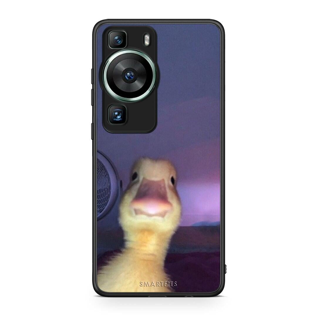 Θήκη Huawei P60 Meme Duck από τη Smartfits με σχέδιο στο πίσω μέρος και μαύρο περίβλημα | Huawei P60 Meme Duck Case with Colorful Back and Black Bezels