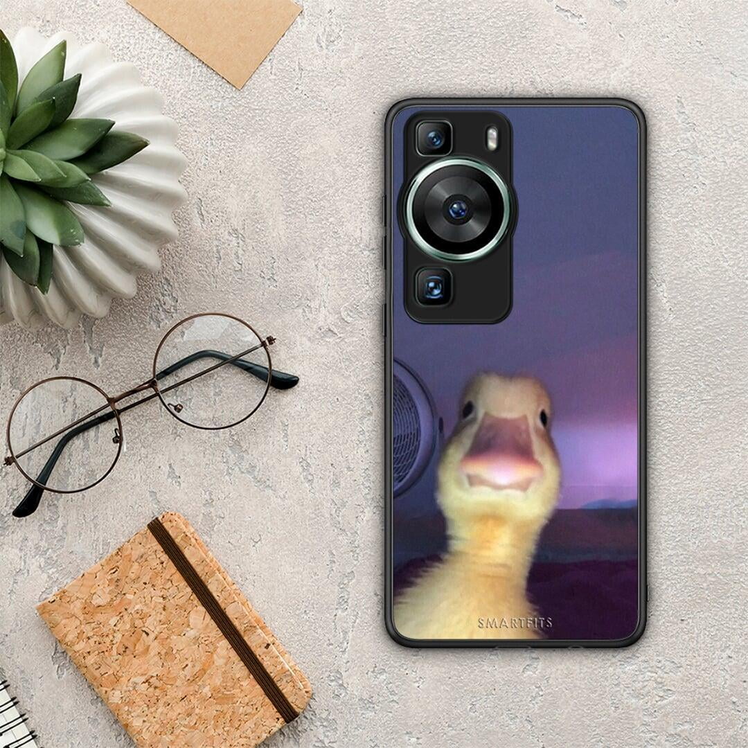 Θήκη Huawei P60 Meme Duck από τη Smartfits με σχέδιο στο πίσω μέρος και μαύρο περίβλημα | Huawei P60 Meme Duck Case with Colorful Back and Black Bezels