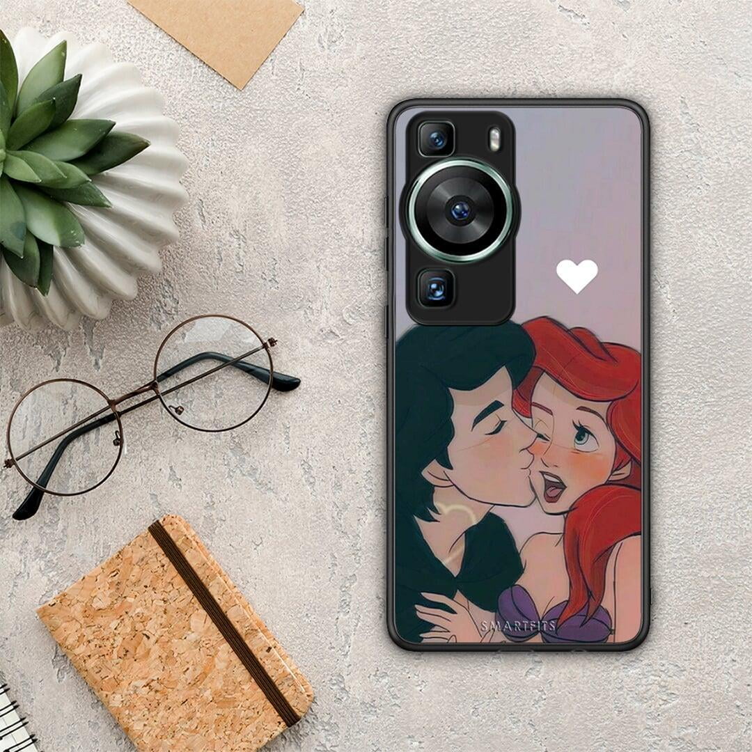 Θήκη Huawei P60 Mermaid Couple από τη Smartfits με σχέδιο στο πίσω μέρος και μαύρο περίβλημα | Huawei P60 Mermaid Couple Case with Colorful Back and Black Bezels