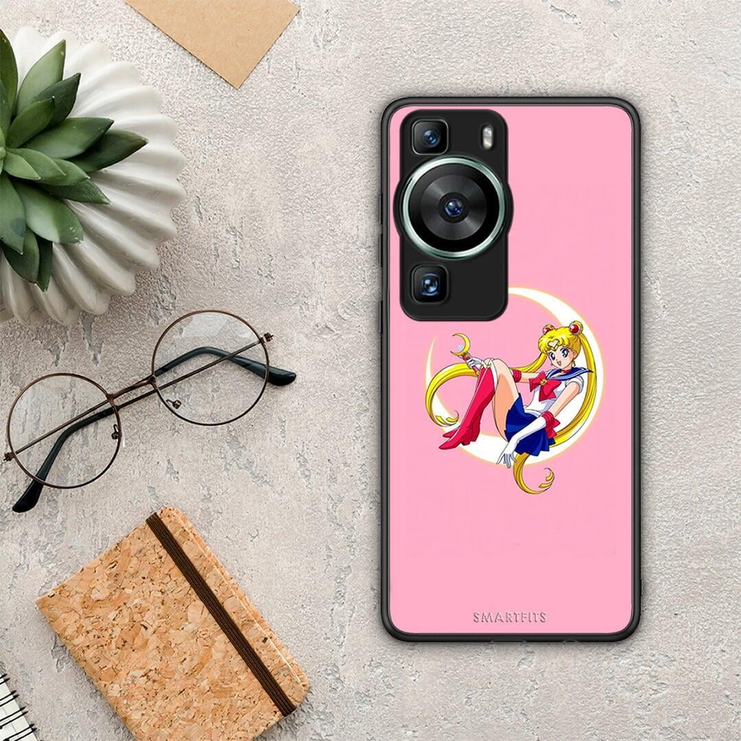 Θήκη Huawei P60 Moon Girl από τη Smartfits με σχέδιο στο πίσω μέρος και μαύρο περίβλημα | Huawei P60 Moon Girl Case with Colorful Back and Black Bezels