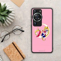 Thumbnail for Θήκη Huawei P60 Moon Girl από τη Smartfits με σχέδιο στο πίσω μέρος και μαύρο περίβλημα | Huawei P60 Moon Girl Case with Colorful Back and Black Bezels