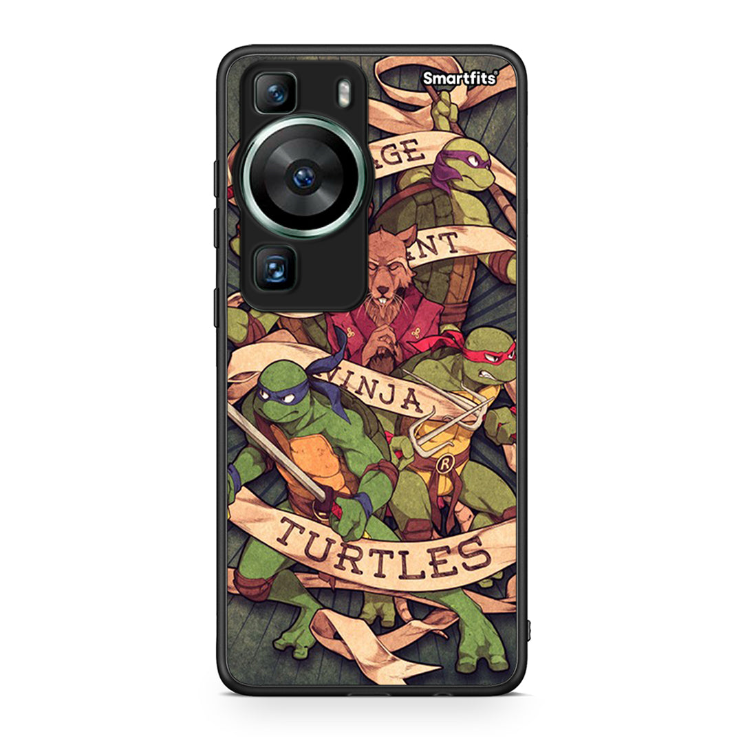 Θήκη Huawei P60 Ninja Turtles από τη Smartfits με σχέδιο στο πίσω μέρος και μαύρο περίβλημα | Huawei P60 Ninja Turtles Case with Colorful Back and Black Bezels