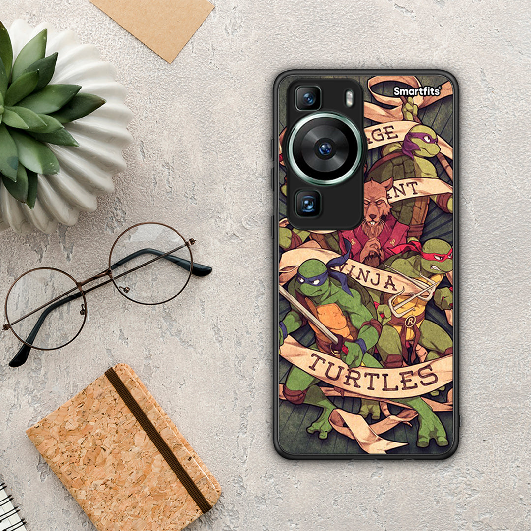 Θήκη Huawei P60 Ninja Turtles από τη Smartfits με σχέδιο στο πίσω μέρος και μαύρο περίβλημα | Huawei P60 Ninja Turtles Case with Colorful Back and Black Bezels