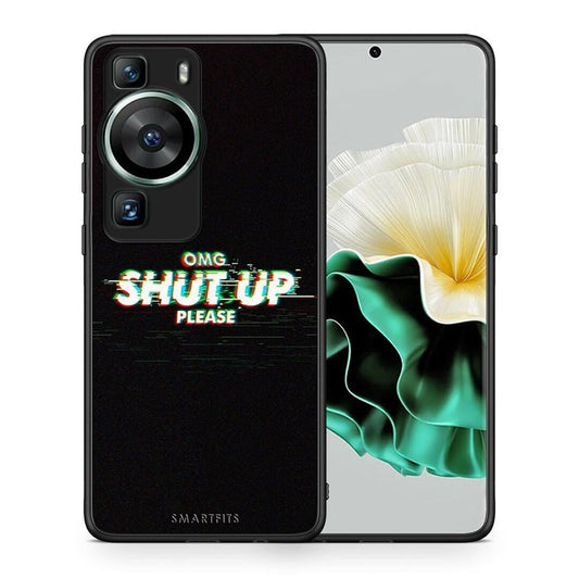 Θήκη Huawei P60 OMG ShutUp από τη Smartfits με σχέδιο στο πίσω μέρος και μαύρο περίβλημα | Huawei P60 OMG ShutUp Case with Colorful Back and Black Bezels