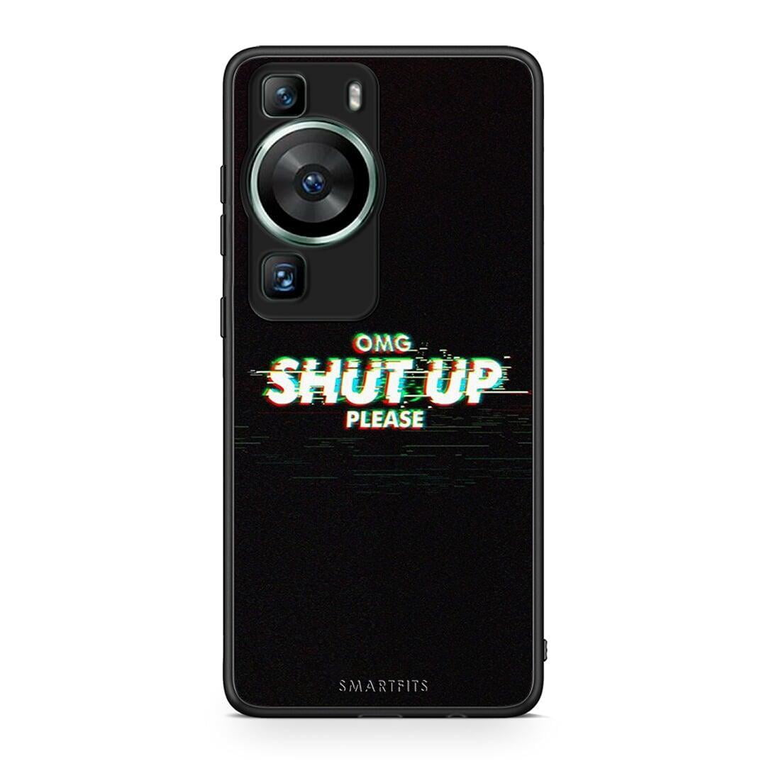 Θήκη Huawei P60 OMG ShutUp από τη Smartfits με σχέδιο στο πίσω μέρος και μαύρο περίβλημα | Huawei P60 OMG ShutUp Case with Colorful Back and Black Bezels