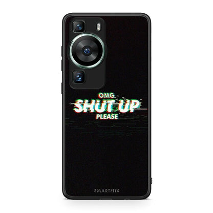 Θήκη Huawei P60 OMG ShutUp από τη Smartfits με σχέδιο στο πίσω μέρος και μαύρο περίβλημα | Huawei P60 OMG ShutUp Case with Colorful Back and Black Bezels