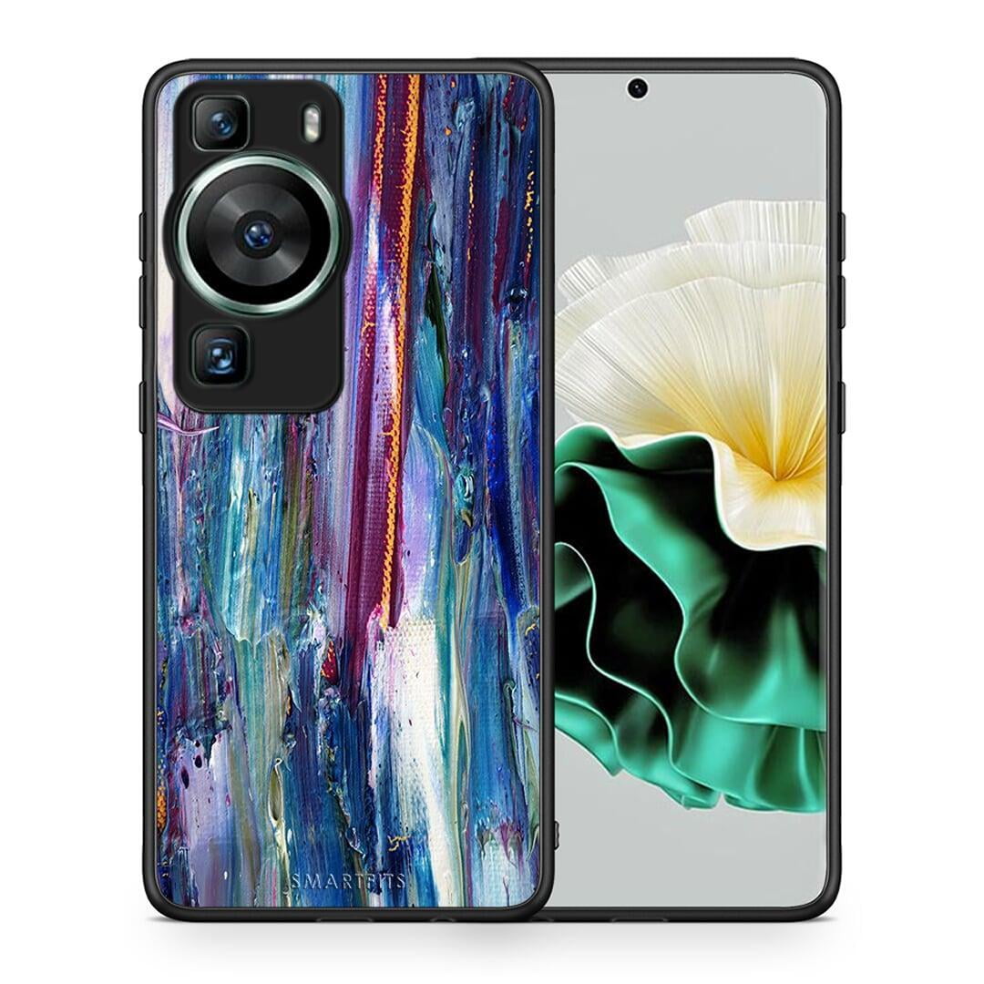 Θήκη Huawei P60 Paint Winter από τη Smartfits με σχέδιο στο πίσω μέρος και μαύρο περίβλημα | Huawei P60 Paint Winter Case with Colorful Back and Black Bezels