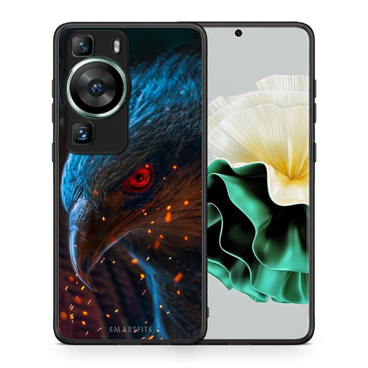 Θήκη Huawei P60 PopArt Eagle από τη Smartfits με σχέδιο στο πίσω μέρος και μαύρο περίβλημα | Huawei P60 PopArt Eagle Case with Colorful Back and Black Bezels
