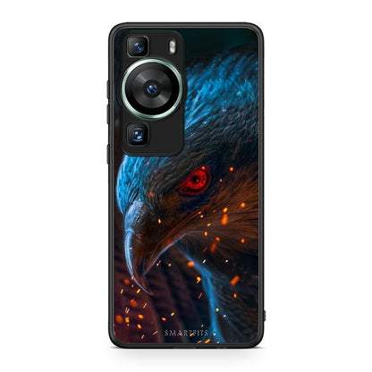 Θήκη Huawei P60 PopArt Eagle από τη Smartfits με σχέδιο στο πίσω μέρος και μαύρο περίβλημα | Huawei P60 PopArt Eagle Case with Colorful Back and Black Bezels