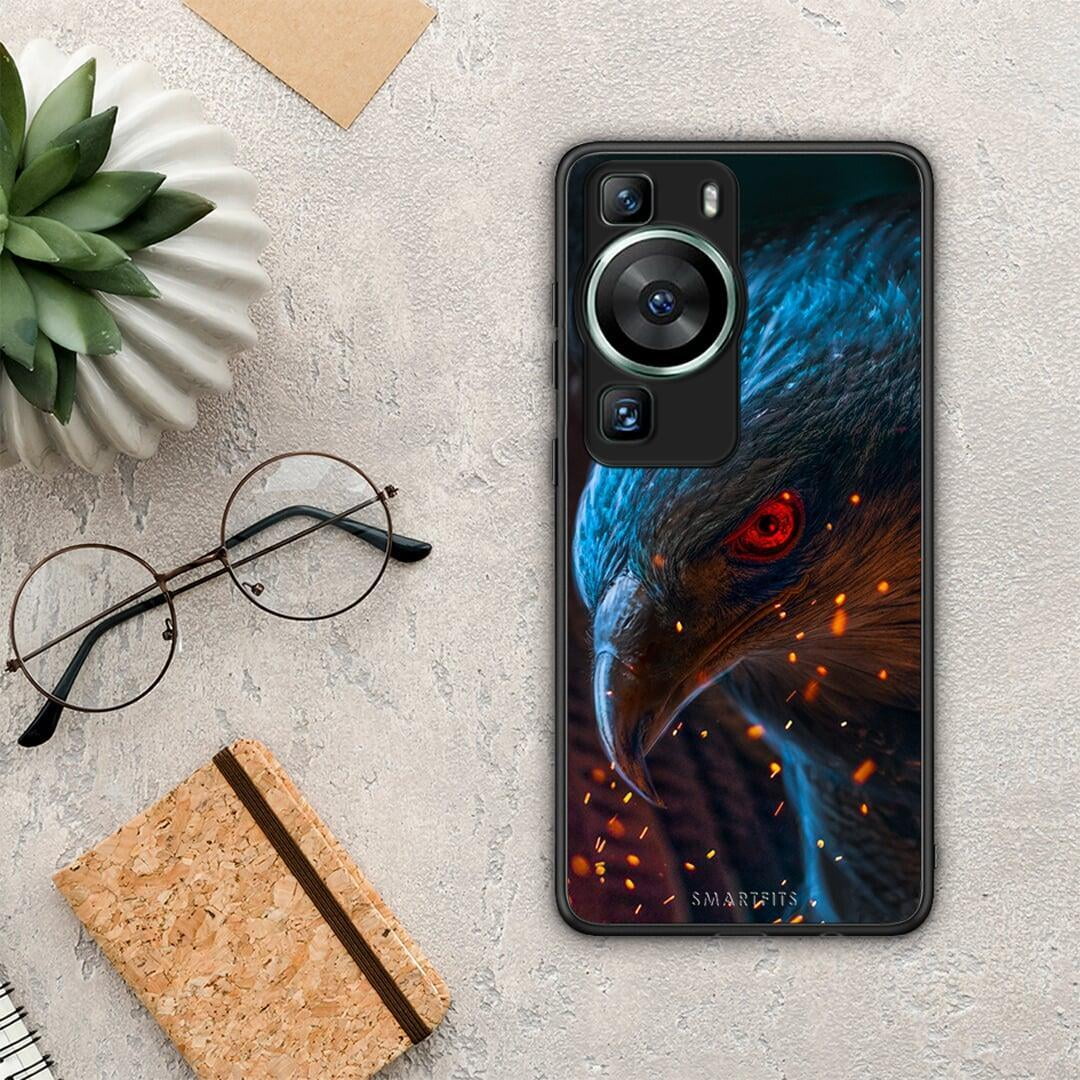 Θήκη Huawei P60 PopArt Eagle από τη Smartfits με σχέδιο στο πίσω μέρος και μαύρο περίβλημα | Huawei P60 PopArt Eagle Case with Colorful Back and Black Bezels