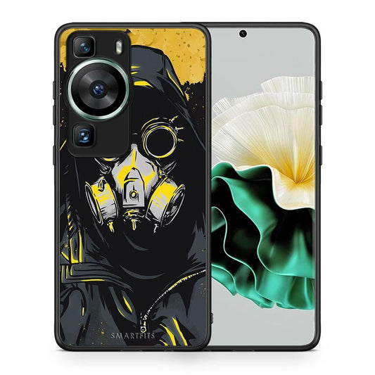 Θήκη Huawei P60 PopArt Mask από τη Smartfits με σχέδιο στο πίσω μέρος και μαύρο περίβλημα | Huawei P60 PopArt Mask Case with Colorful Back and Black Bezels