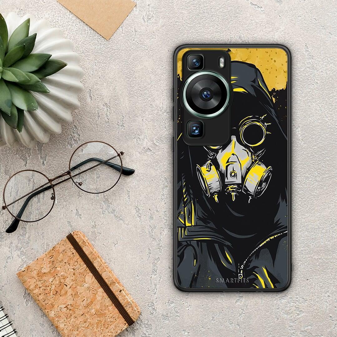 Θήκη Huawei P60 PopArt Mask από τη Smartfits με σχέδιο στο πίσω μέρος και μαύρο περίβλημα | Huawei P60 PopArt Mask Case with Colorful Back and Black Bezels